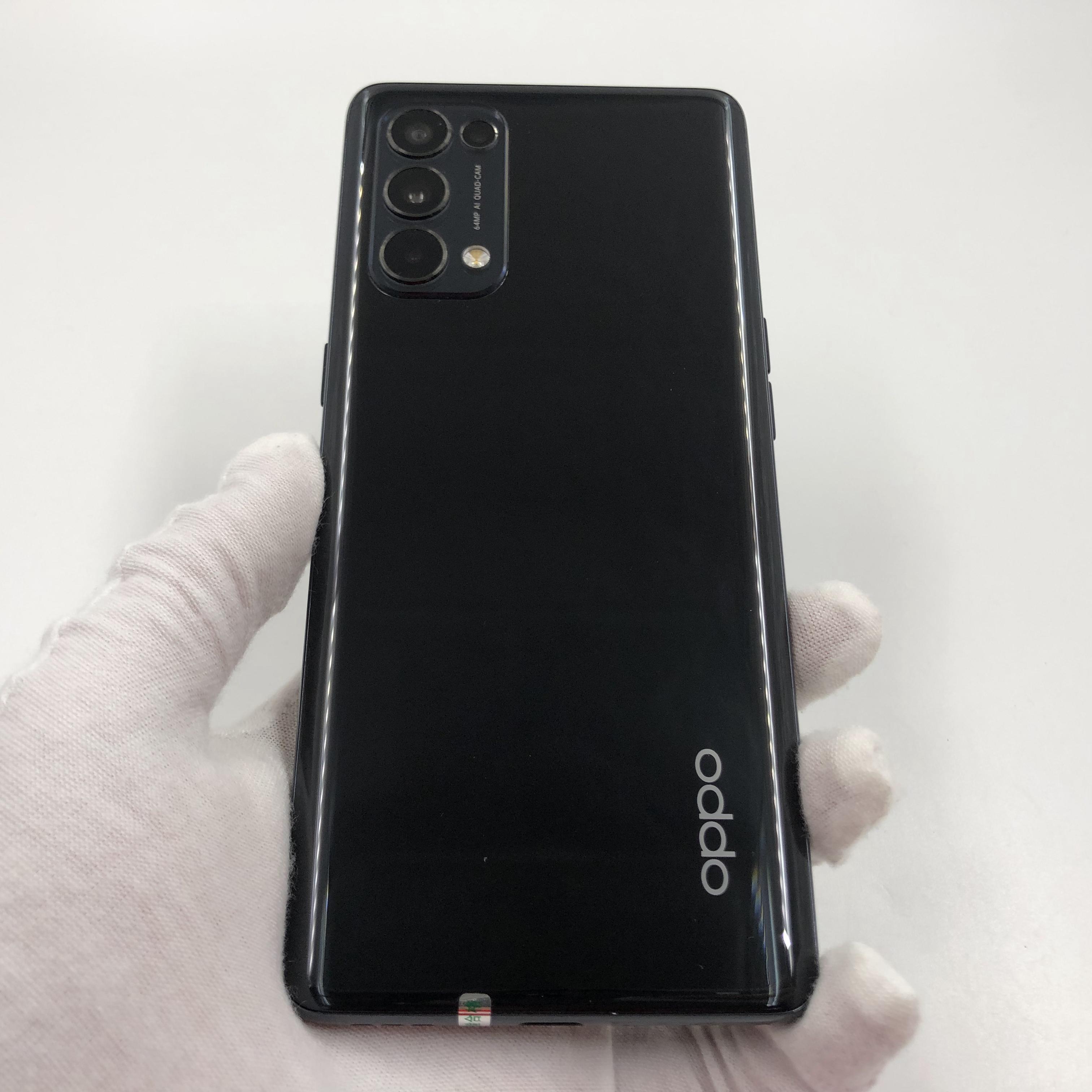 官方质检95成新 8g/128g 国行 月夜黑 移动5g oppo reno5 pro
